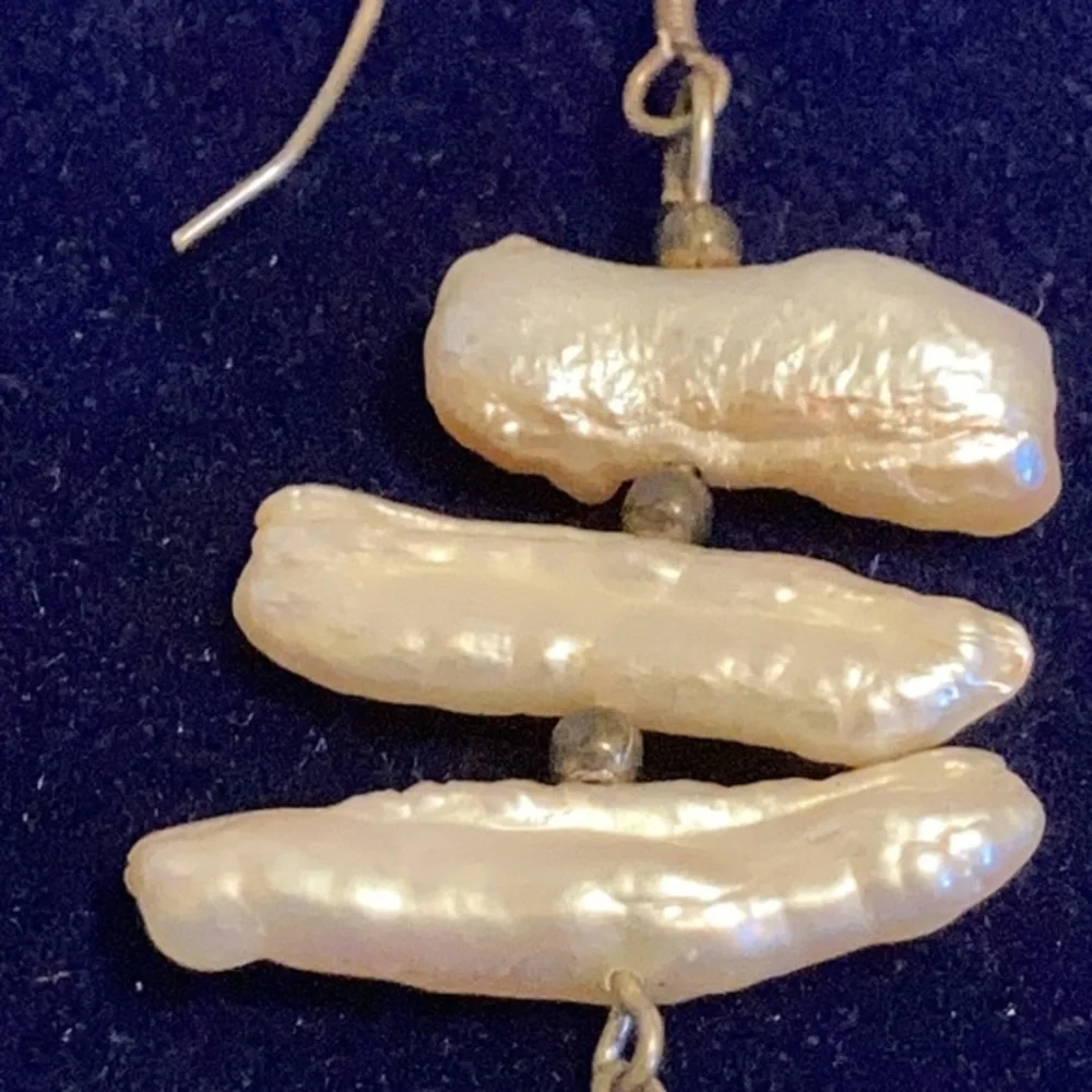 Pearl “bone” earrings